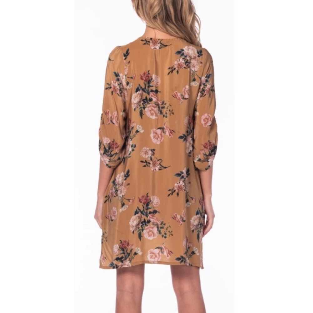 NWOT Tolani Sanya yellow pink white green floral tunic sheath dress Womens - Picture 7 of 8